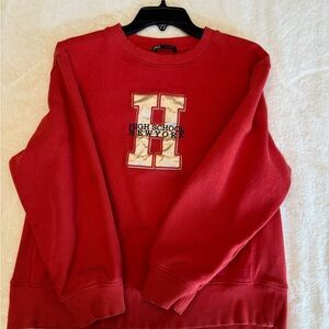 Zara Red Crewneck Sweater with High School New York Logo